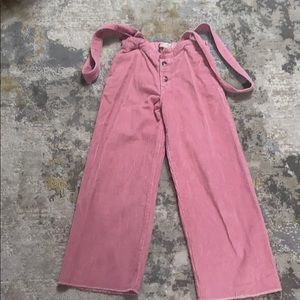 Zara corduroy pants with suspenders